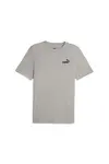 Puma ESS ELEVATED Embroidered Tee Gri Erkek T-Shirt