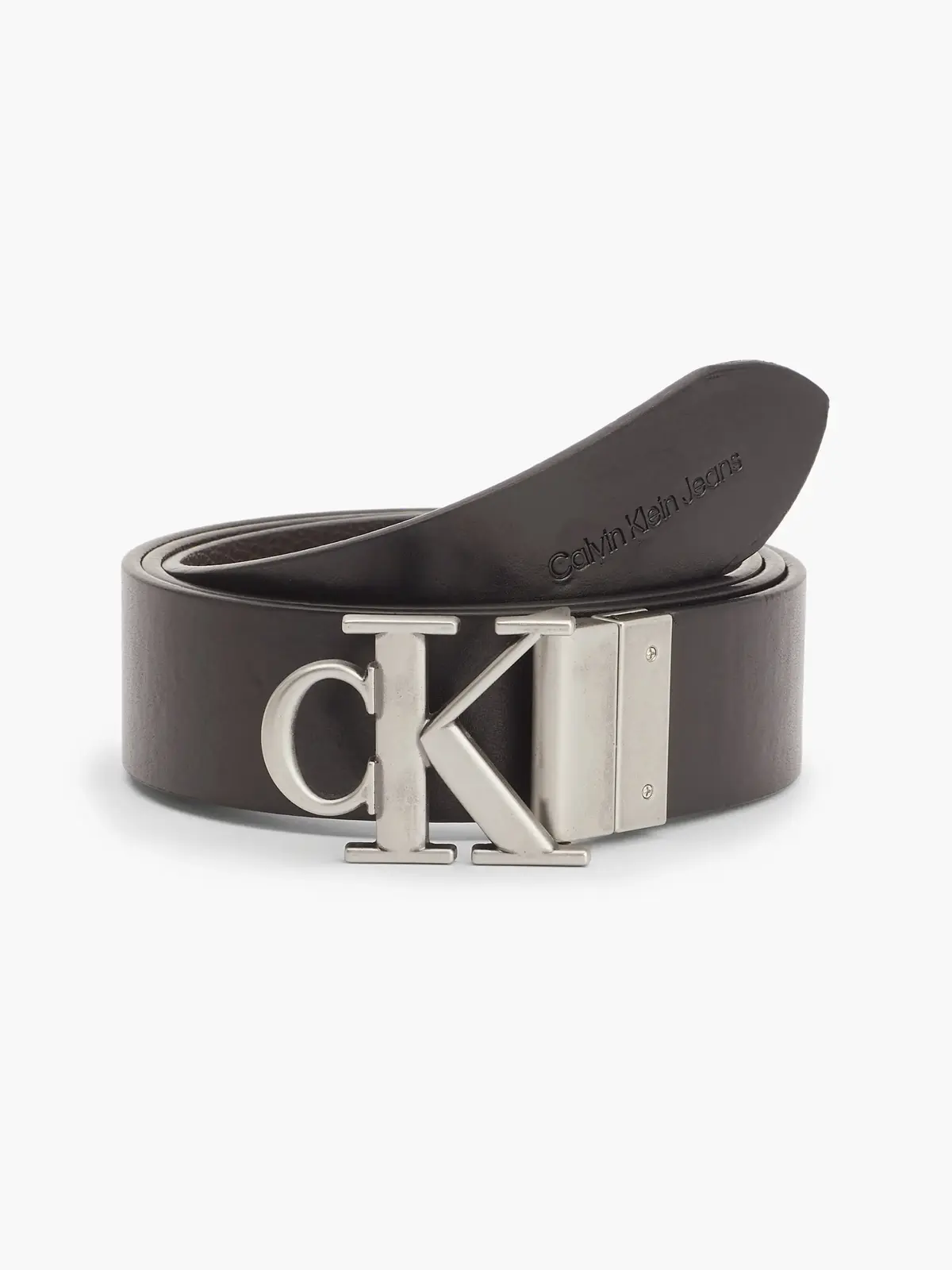 Calvin Klein ROUND MONO PLAQUE RE Erkek Siyah Kemer
