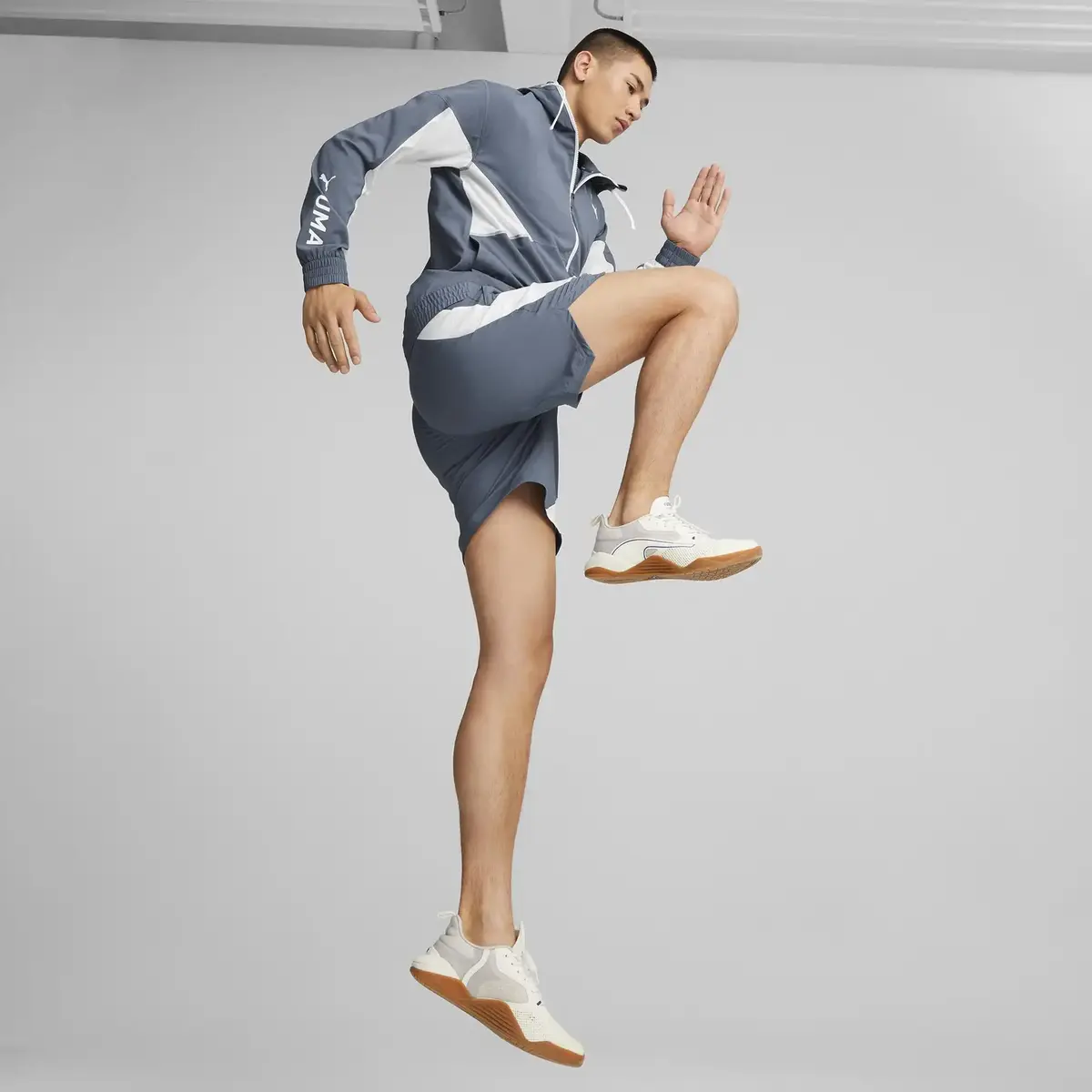 Puma Fıt Woven Jacket Gri Erkek Fermuarlı Spor Ceketi