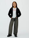 Calvin Klein MINI BADGE ZIP-THROU Siyah Çocuk Kapüşonlu Sweatshirt