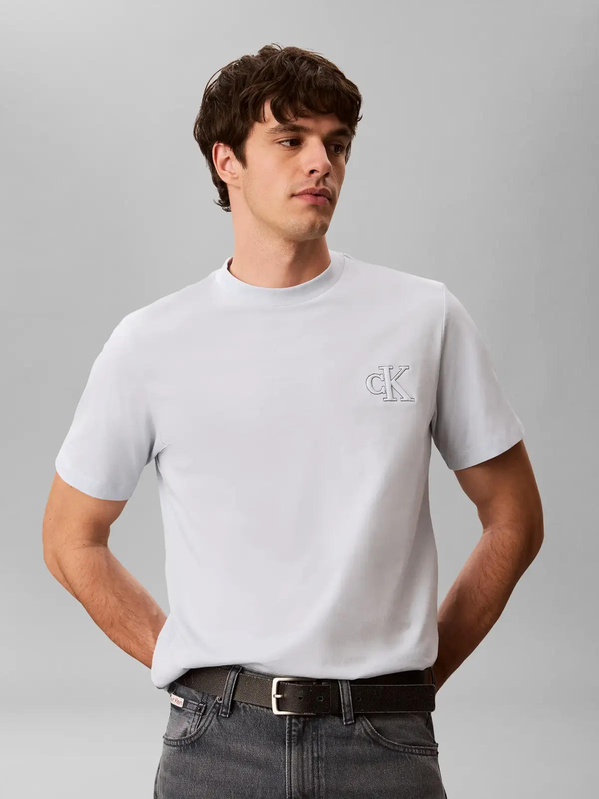 Calvin Klein SS 30S JERSEY EASY Beyaz Erkek Tişört