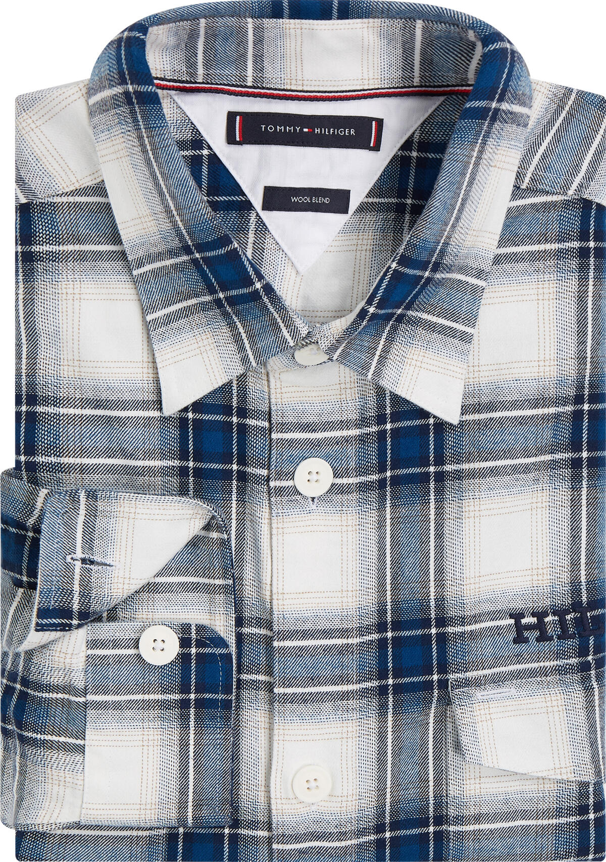 Tommy Hilfiger SHADOW CHECK OVERSHI Erkek Mavi Gömlek
