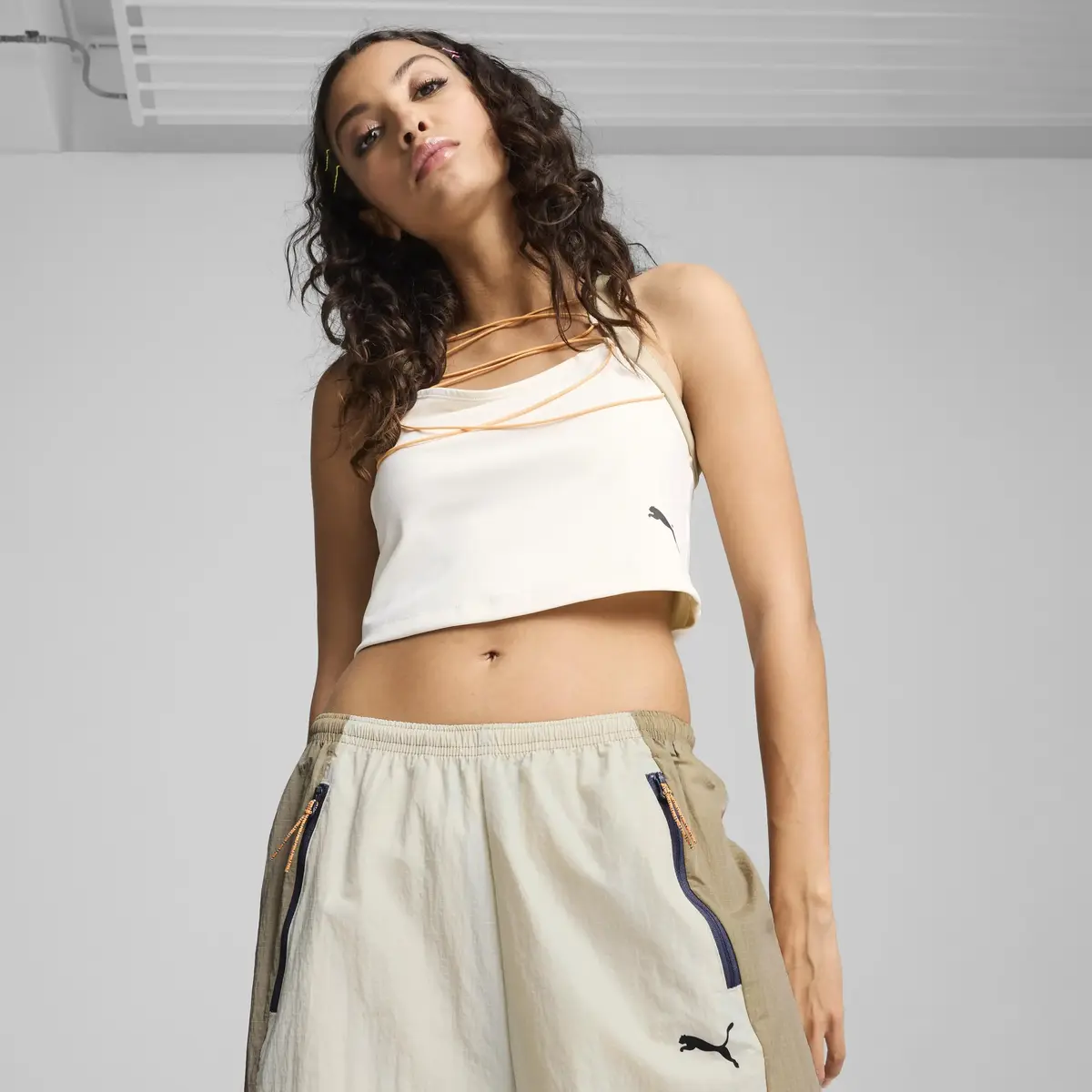 Puma DARE TO Crop Top Kırık Beyaz Kadın Crop Top