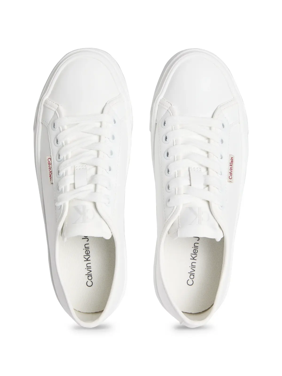 Calvin Klein VULC FLATFORM LTH, YAF Beyaz Kadın Spor Ayakkabı & Sneaker