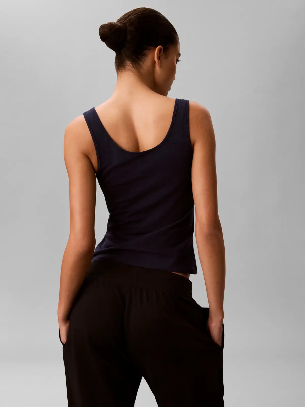 Calvin Klein CK GRAPHIC TANK Siyah Kadın Yuvarlak Yaka Atlet