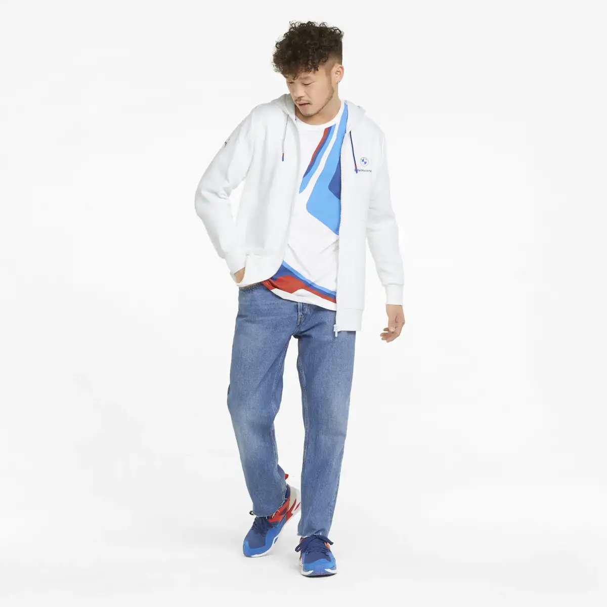 Puma BMW MMS Hooded Sweat Jacket Beyaz Erkek Ceket