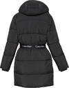 Calvin Klein BELTED MIDWEIGHT LONG PUFFER Siyah Kadın Mont