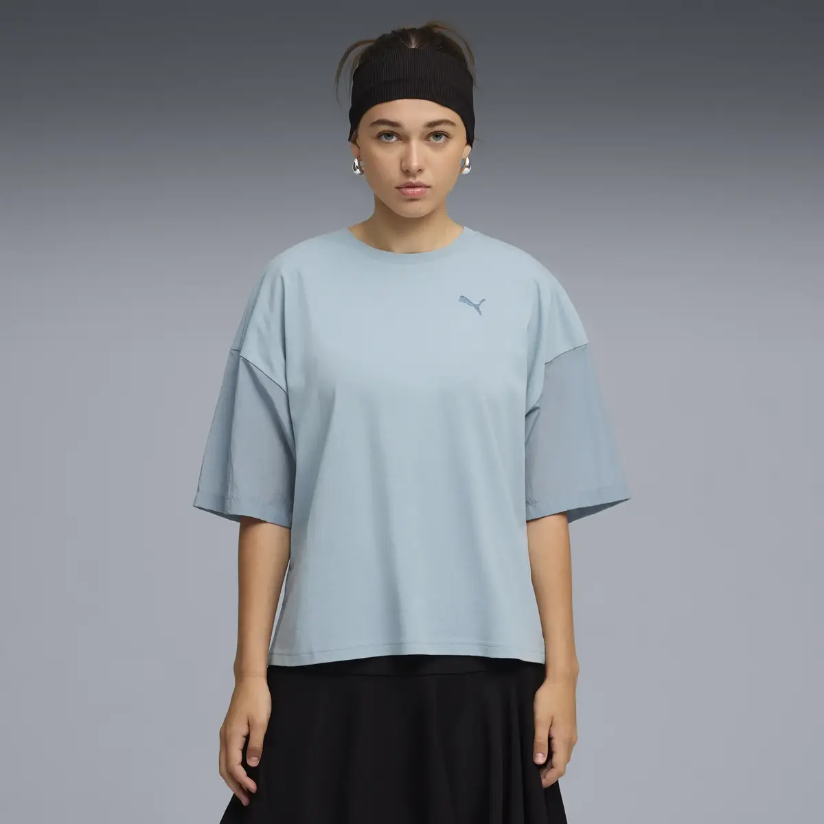 Puma HER Tee Mavi Kadın T-Shirt & Polo