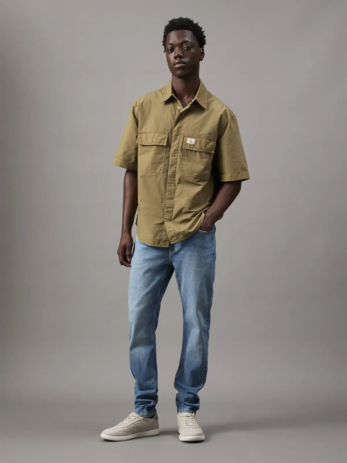 Calvin Klein SLIM TAPER, 1A4 Mavi Erkek Jean Pantolon