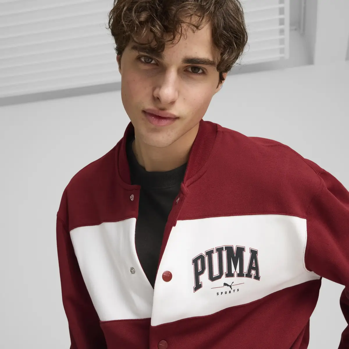 Puma SQUAD Bomber Jacket Bordo Erkek Sweatshirt