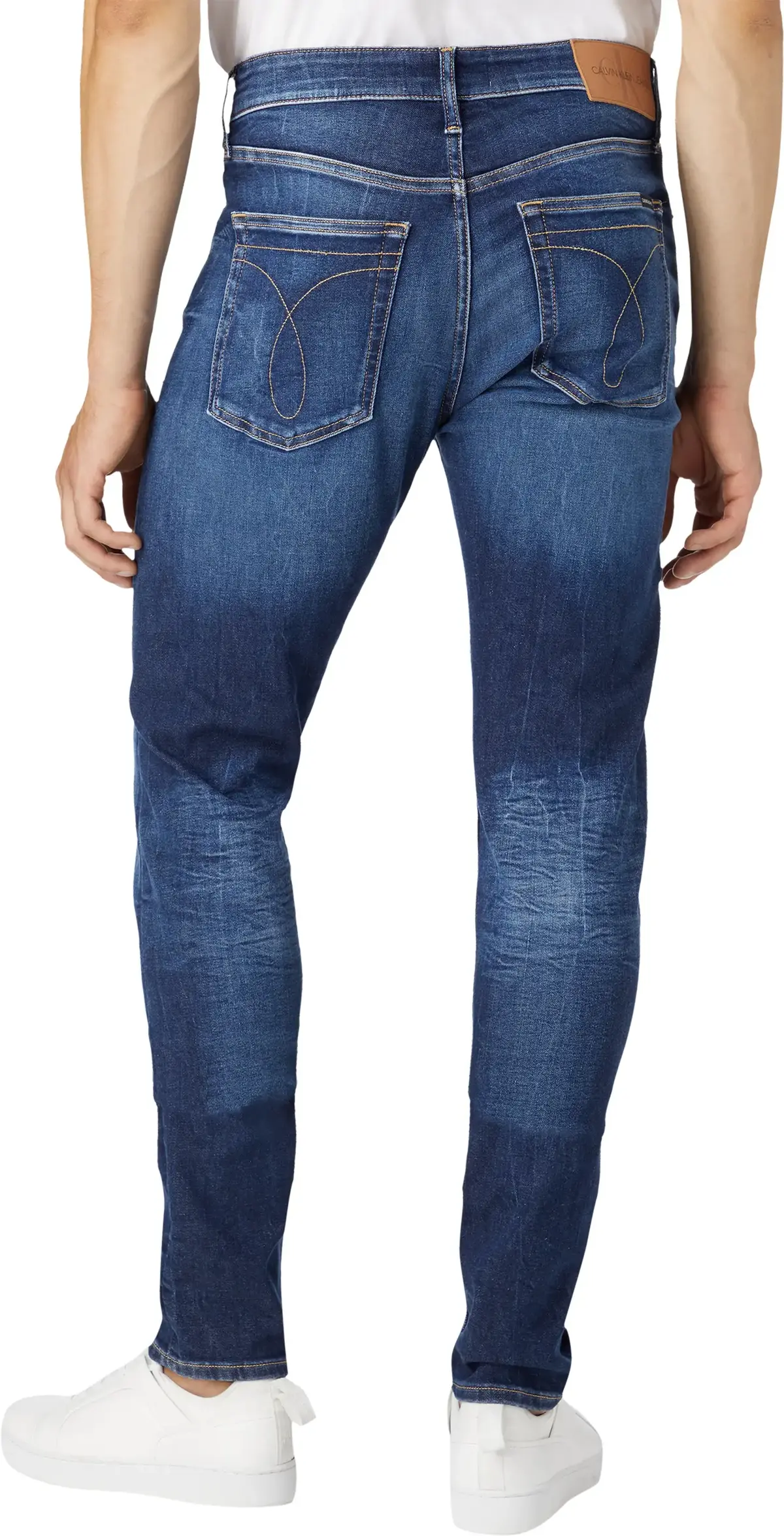 Calvin Klein SLIM TAPER Erkek mavi Kot Pantolon