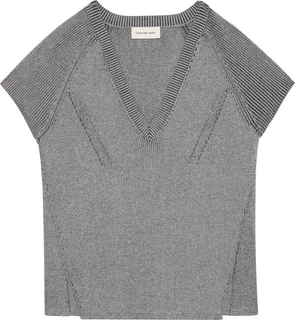 Calvin Klein Snowy Plaited Sleeveless Muscle Gri Kadın Sweatshirt