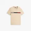 Tommy Hilfiger HILFIGER CHEST INSER, RBT Bej Erkek T-Shirt & Polo