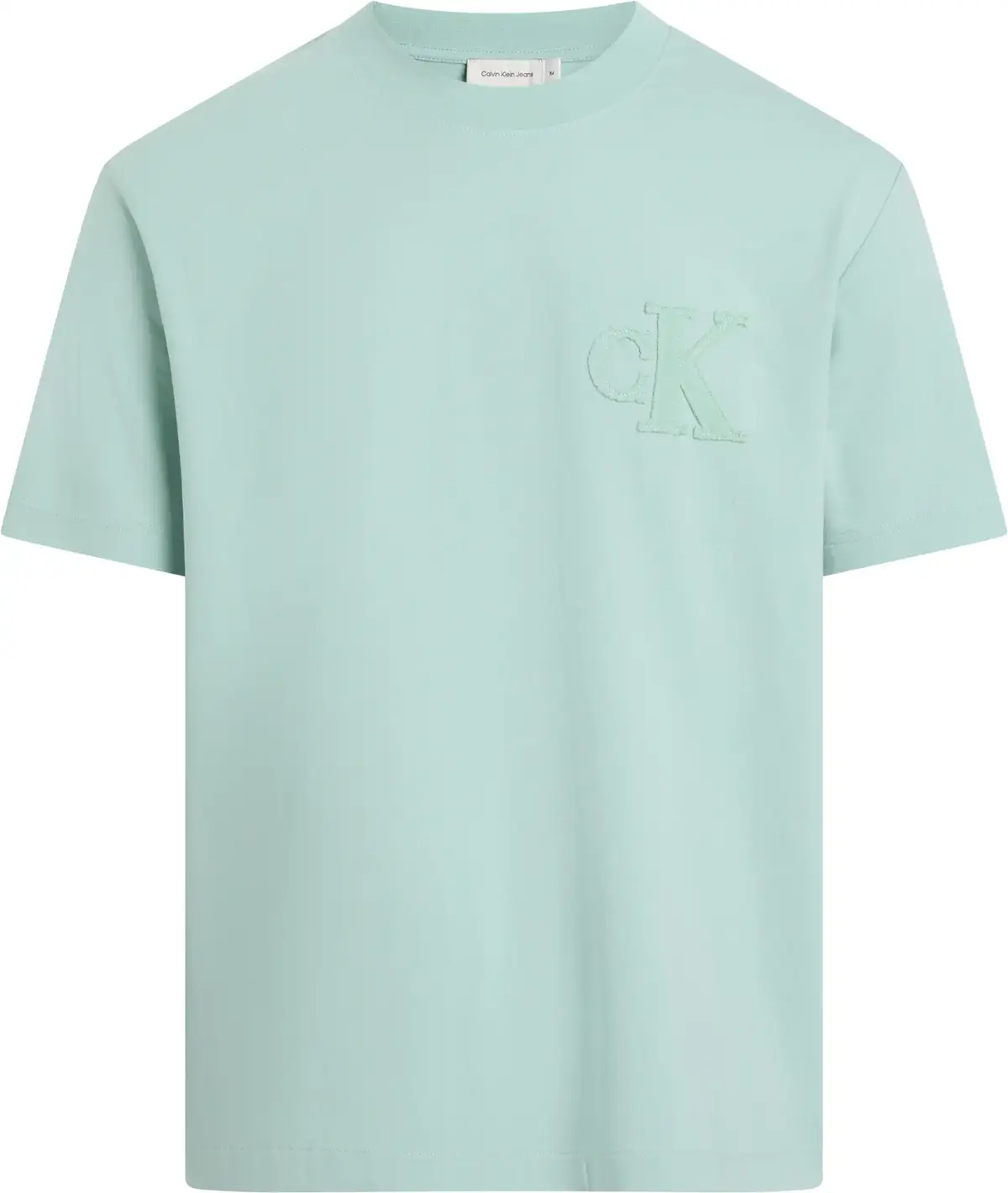 Calvin Klein CK APPLIQUE TEE, MR5 Mavi Erkek T-Shirt & Polo