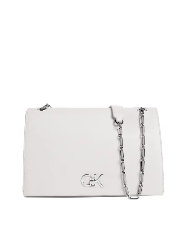 Calvin Klein CK RE-LOCK MEDIUM CH, FUP Beyaz Kadın Çanta