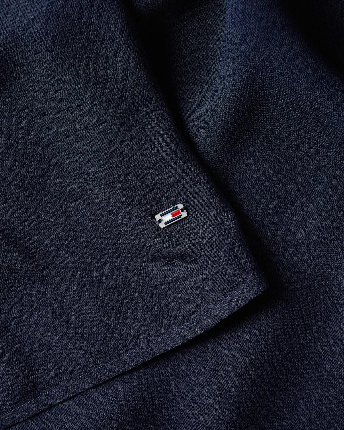 Tommy Hilfiger VISCOSE CREPE V-NECK Kadın Siyah Gömlek