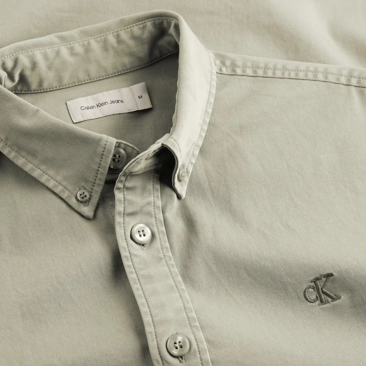 Calvin Klein GARMENT DYE COTTON T, PCZ Yeşil Erkek Gömlek