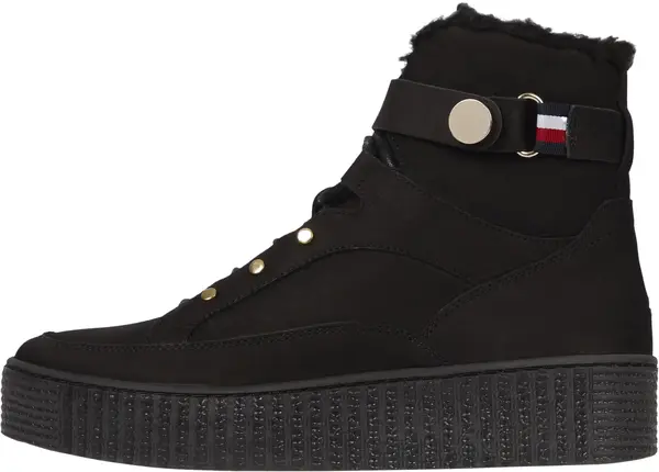 Tommy Hilfiger WARMLINED LACE UP BO Kadın Siyah Bot