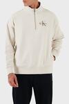 Calvin Klein LS CHUNKY PIQUE RLXD Beyaz Regular Fit Erkek Sweatshirt