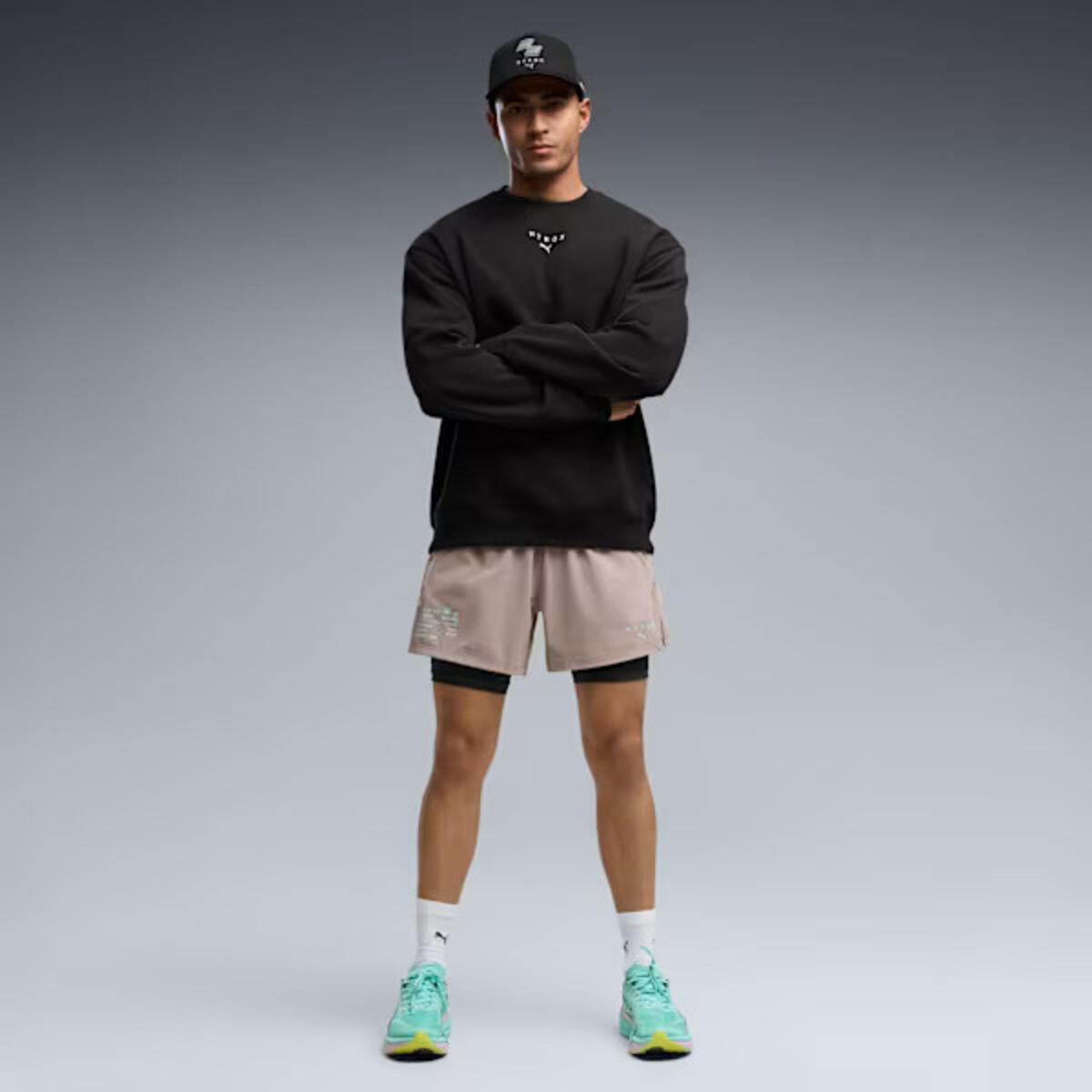 Puma M PUMA X HYROX CREWNECK Siyah Erkek Sweatshirt