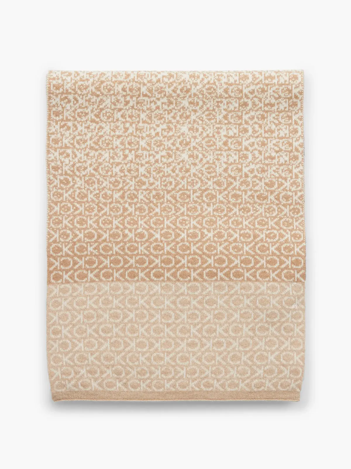 Calvin Klein MONOGRAM KNIT SCARF Kadın Krem Atkı