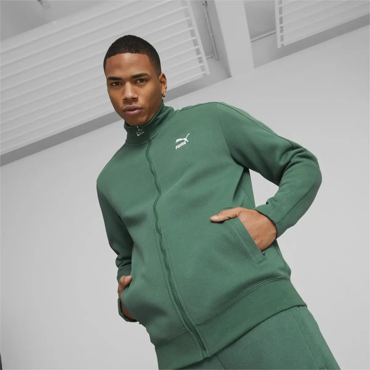 Puma T7 Track Jacket DK Vine Yeşil Erkek Ceket