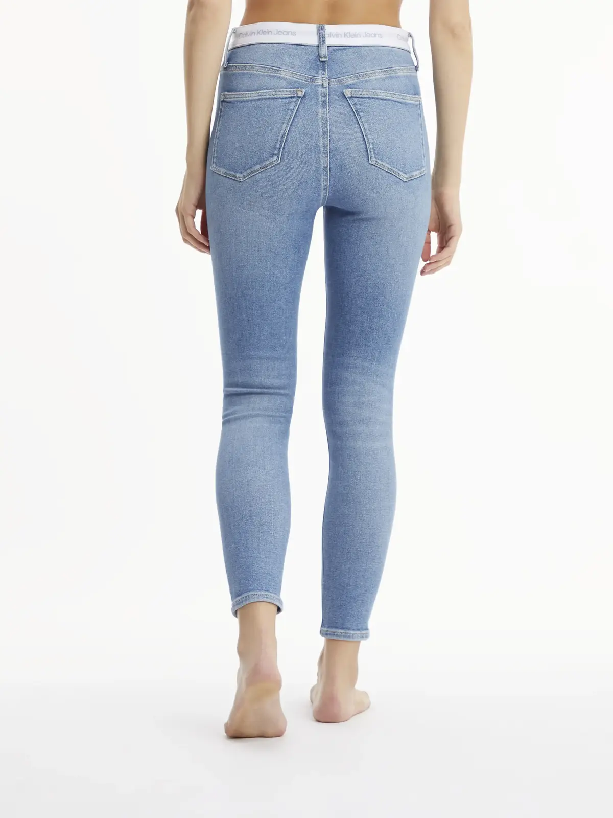 Calvin Klein HIGH RISE SUPER SKIN Kadın Mavi Kot Pantolon