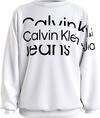 Calvin Klein BLOWN UP LOGO SWEATS Erkek Beyaz Sweatshirt