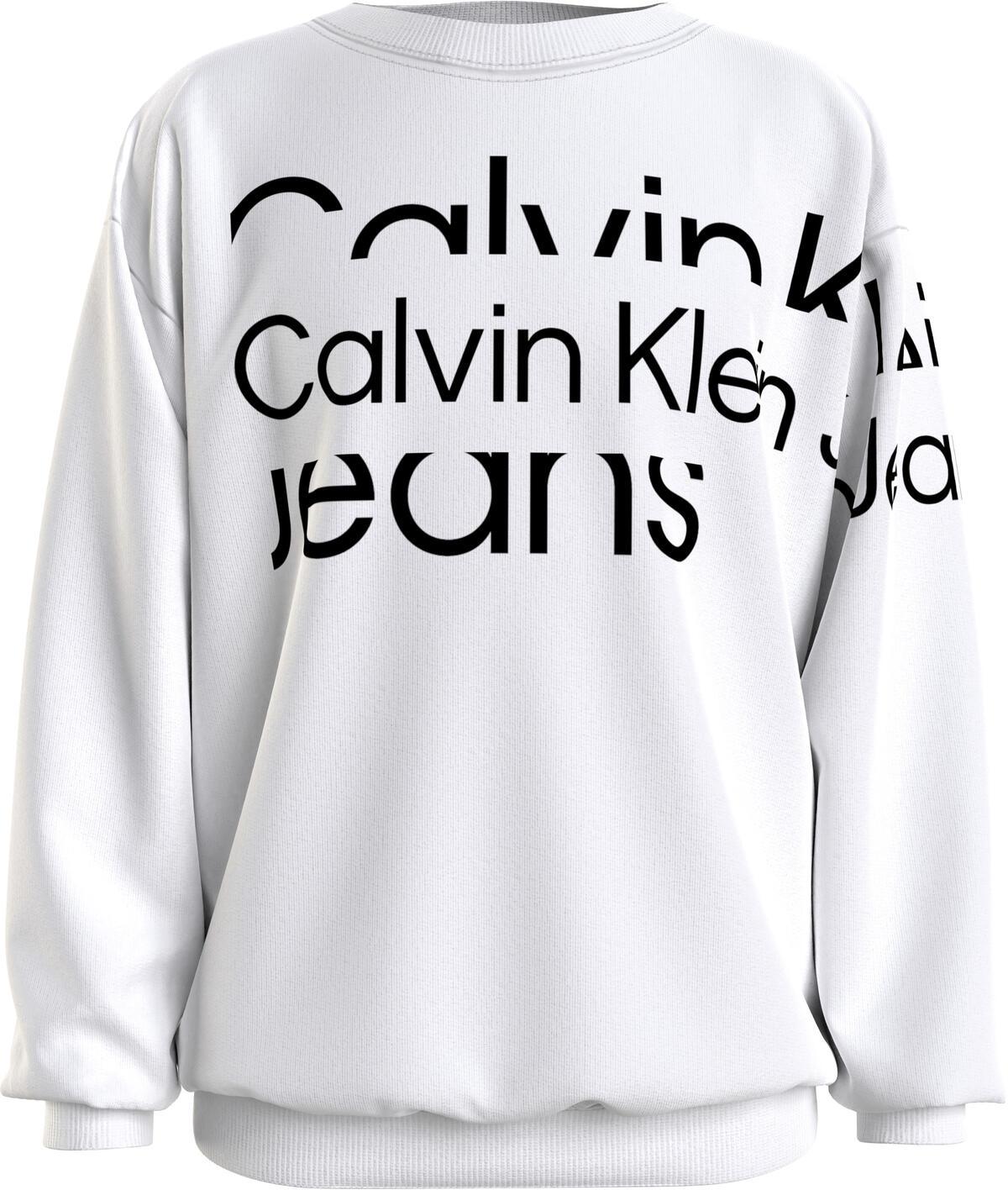 Calvin Klein BLOWN UP LOGO SWEATS Erkek Beyaz Sweatshirt