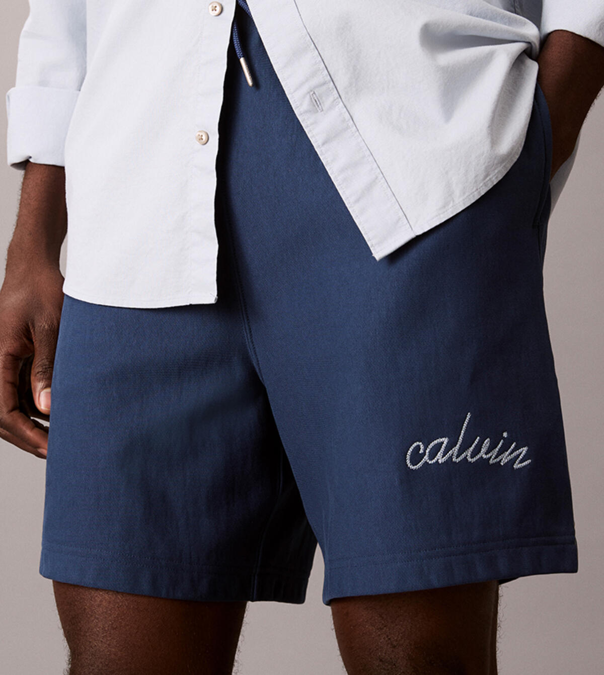 Calvin Klein PREMIUM TERRY CHAIN STITCH SHORT Mavi Erkek Şort