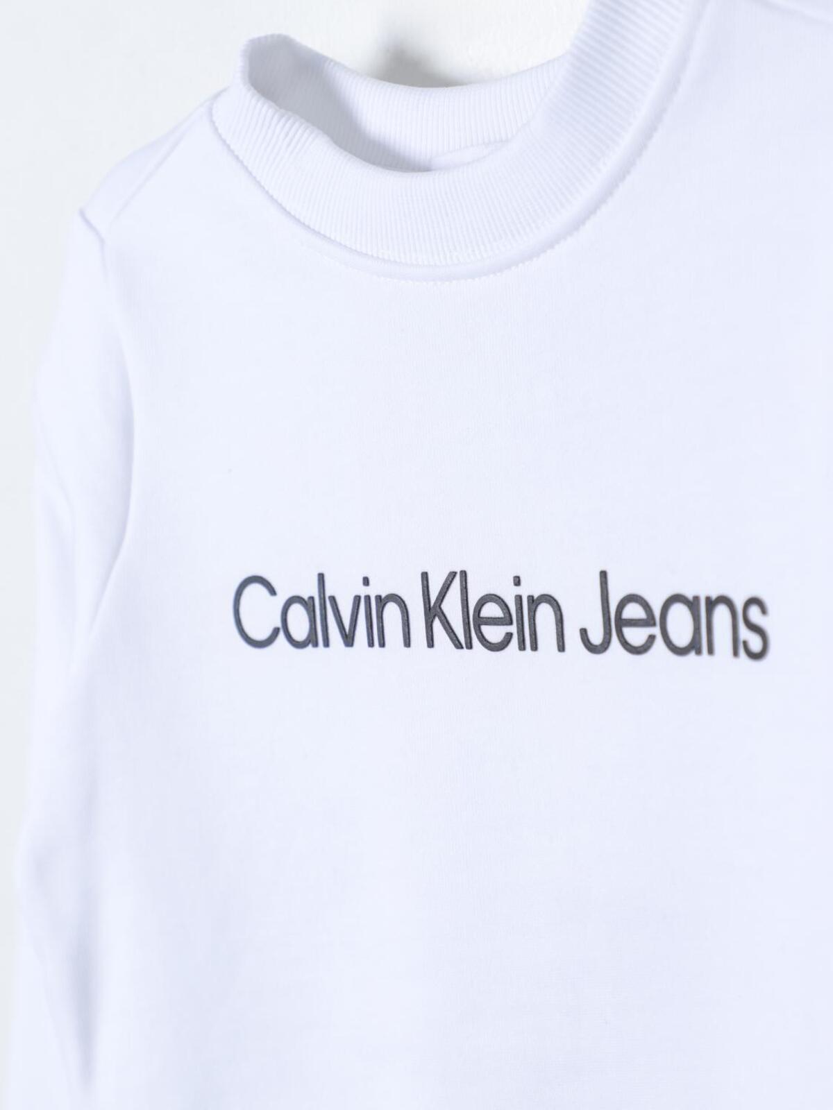 Calvin Klein INST. LOGO REGULAR C, YAF Beyaz Çocuk Sweatshirt
