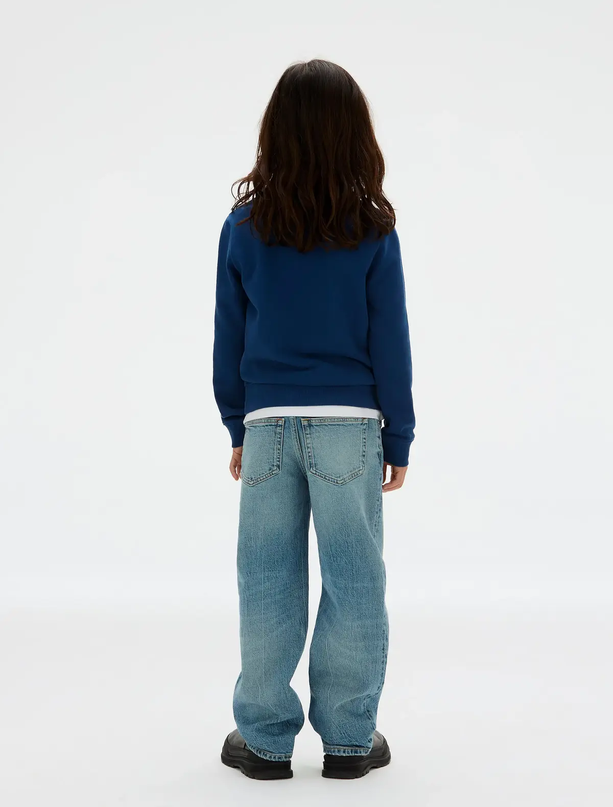 Calvin Klein TERRY SEASONAL LOGO Mavi Çocuk Sweatshirt