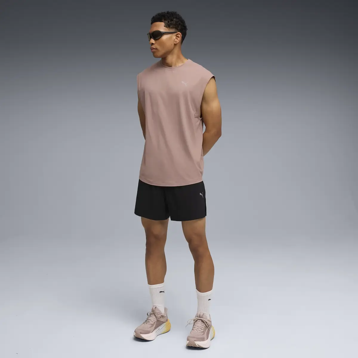 PUMA M Run CoolCELL Sleeveless Bej Erkek T-Shirt