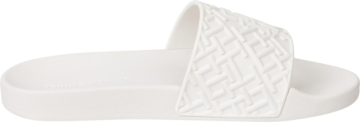 Tommy Hilfiger TH MONOGRAM POOL SLI Kadın Krem Terlik