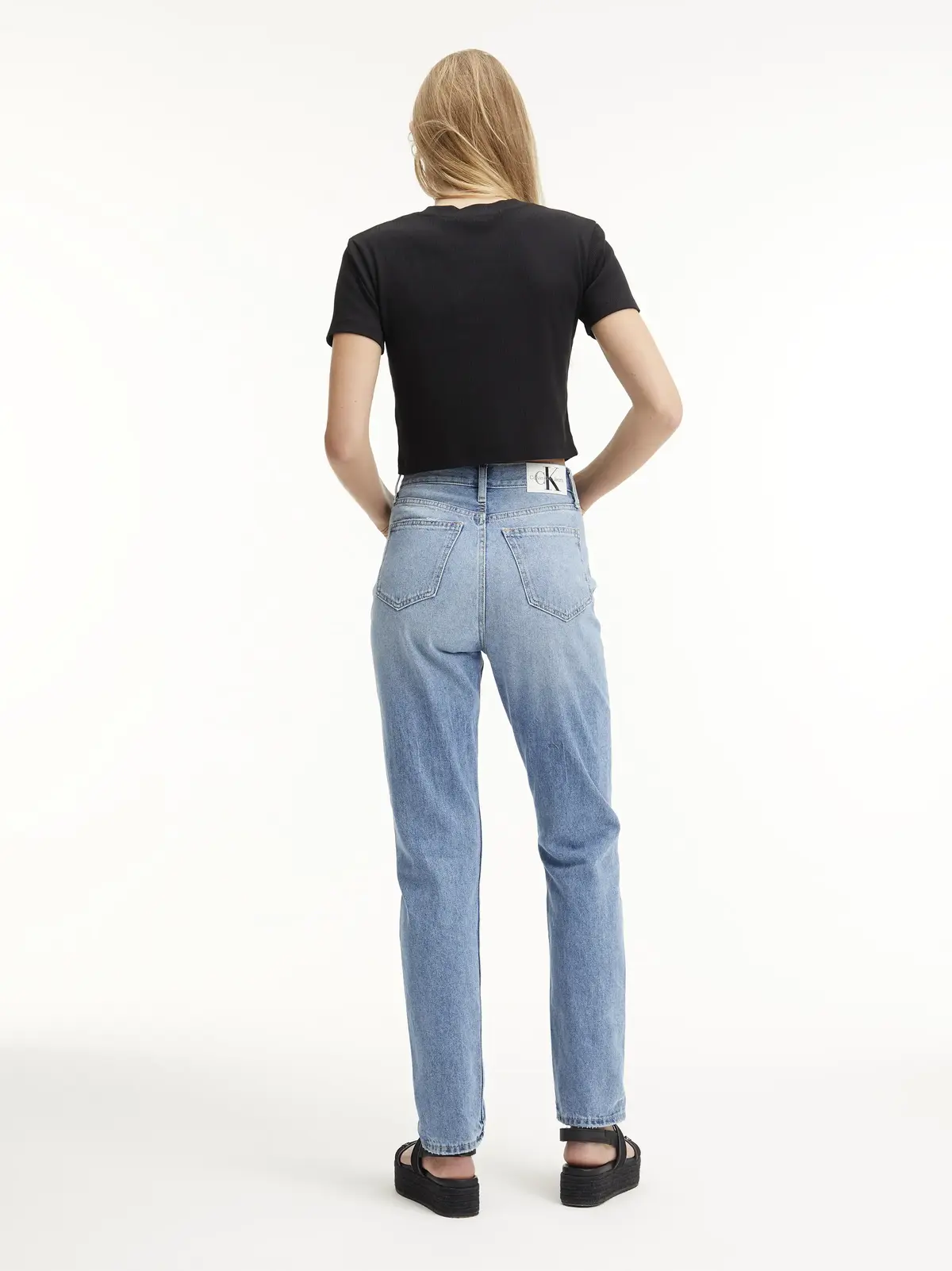 Calvin Klein AUTHENTIC SLIM STRAI Kadın Mavi Kot Pantolon