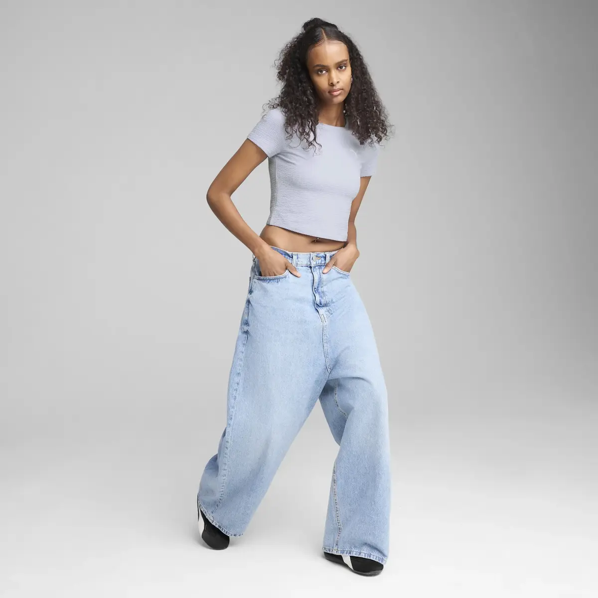 PUMA DARE TO Baby Tee Mavi Kadın Crop
