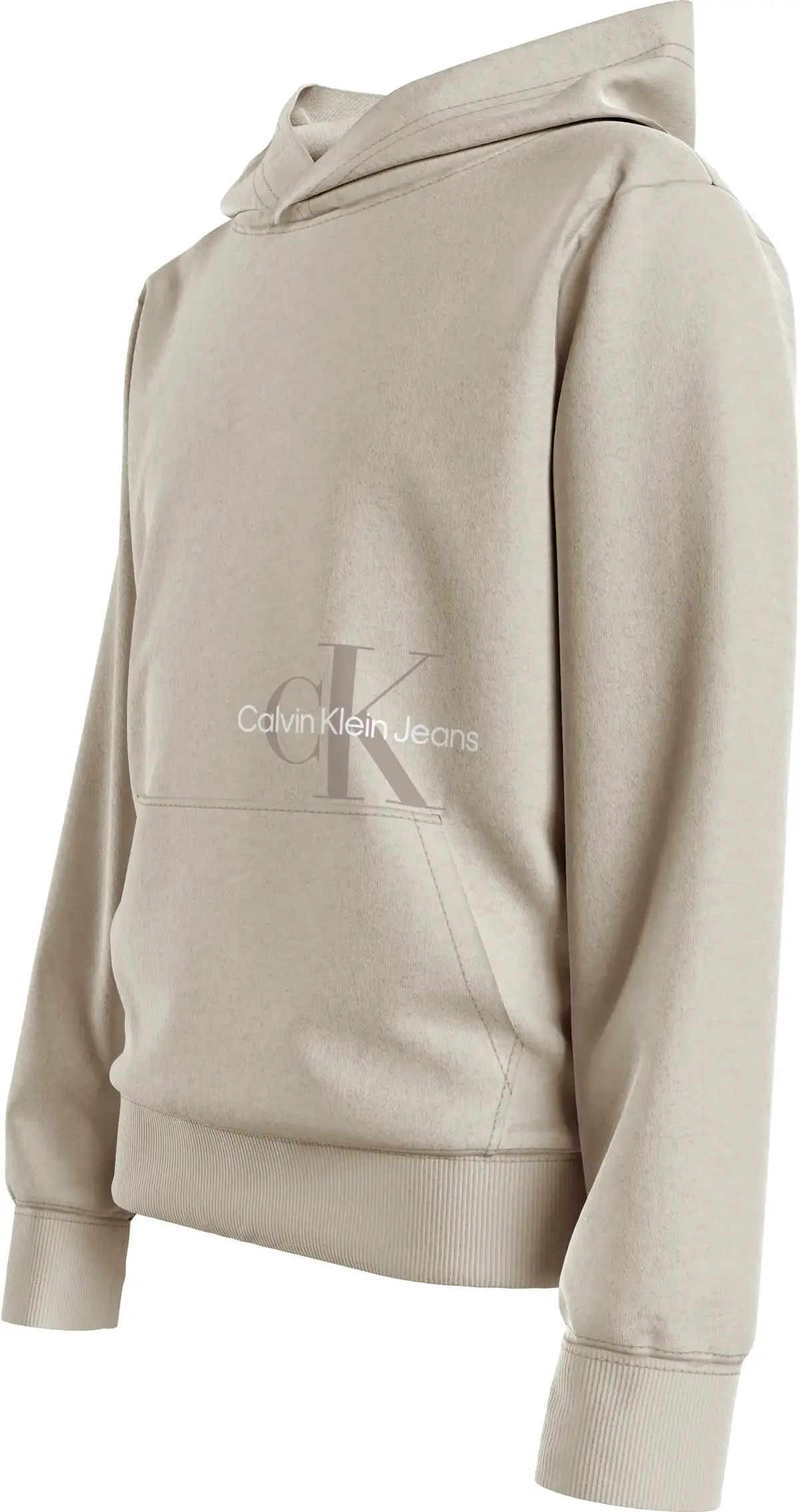Calvin Klein MONOGRAM OFF PLACED Kadın Krem Sweatshirt