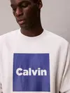 Calvin Klein LS PREMIUM FLEECE CA, V7L Beyaz Erkek Sweatshirt