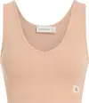 Calvin Klein WOVEN LABEL RIB BRAL, TCP Pembe Kadın Sütyen & Bralet