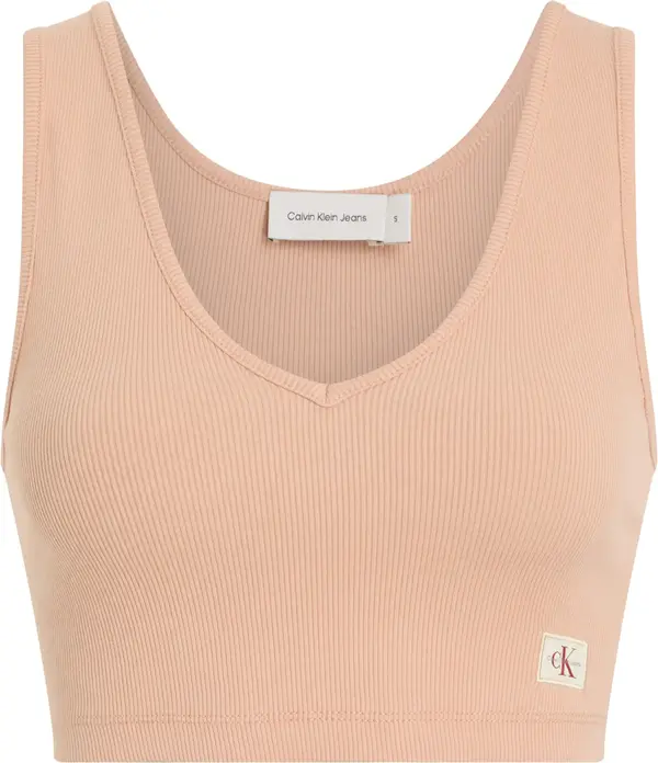 Calvin Klein WOVEN LABEL RIB BRAL, TCP Pembe Kadın Sütyen & Bralet