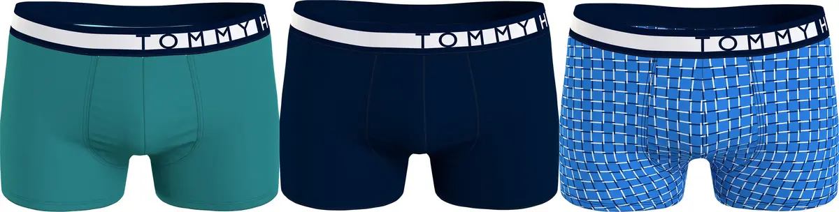 Tommy Hilfiger 3P TRUNK PRINT Erkek Lacivert Boxer Set