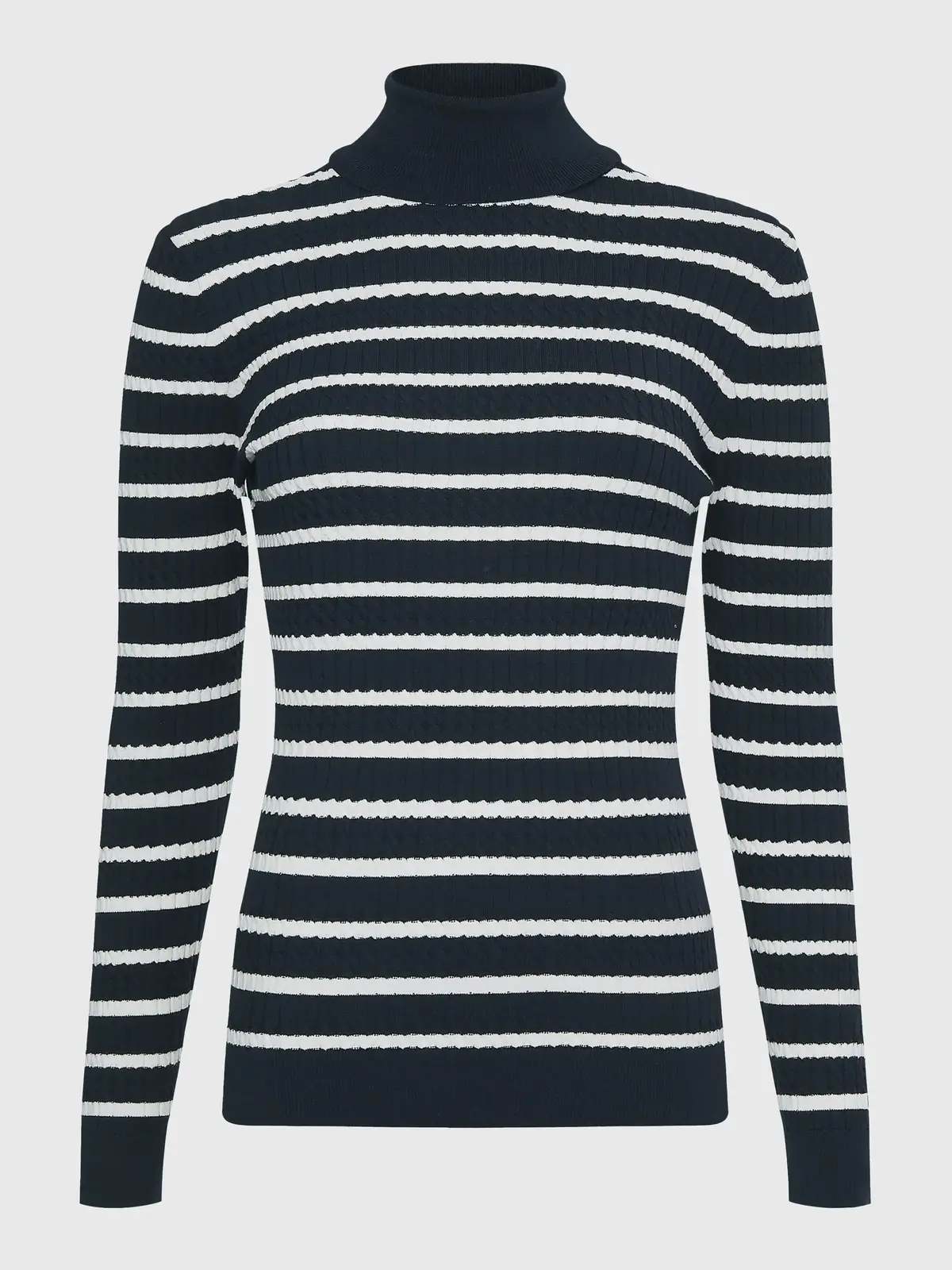 Tommy Hilfiger CABLE ROLL-NK SWEATE Kadın Siyah Kazak