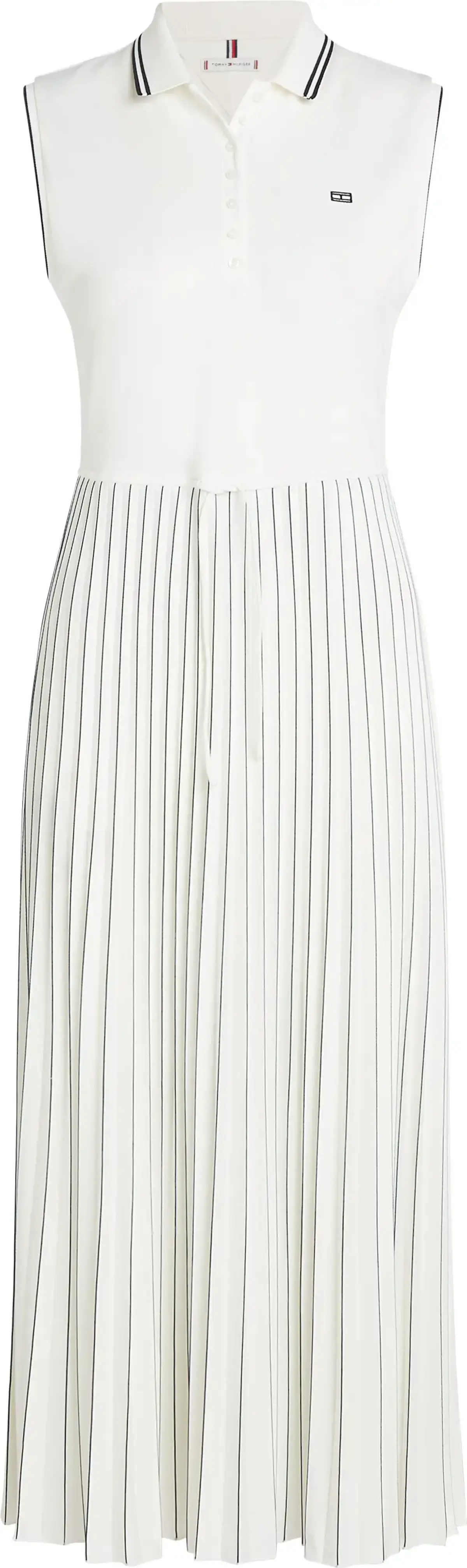 Tommy Hilfiger SPORTY PLEATED POLO, YBL Beyaz Kadın Elbise-Etek