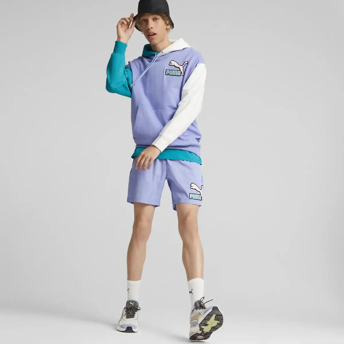 Puma Fandom Hoodie Mor Erkek Hoodie