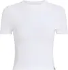 Calvin Klein WAFFLE SHORT SLEEVE, YAA Beyaz Kadın T-Shirt & Polo