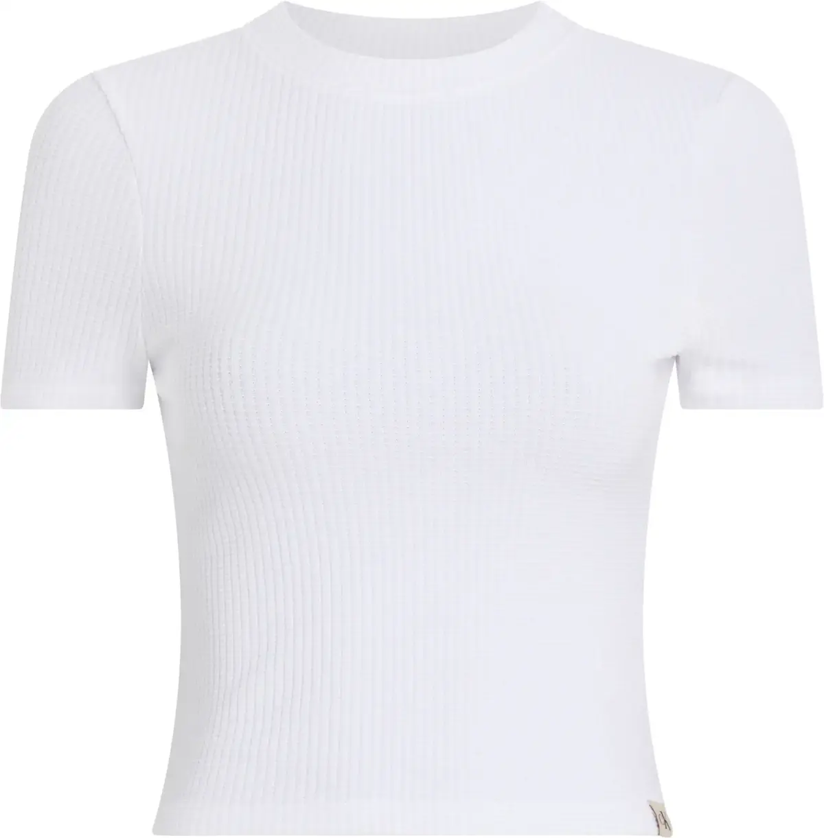 Calvin Klein WAFFLE SHORT SLEEVE, YAA Beyaz Kadın T-Shirt & Polo