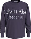 Calvin Klein HERO MAXI LOGO LS T- Erkek Mor T-Shirt