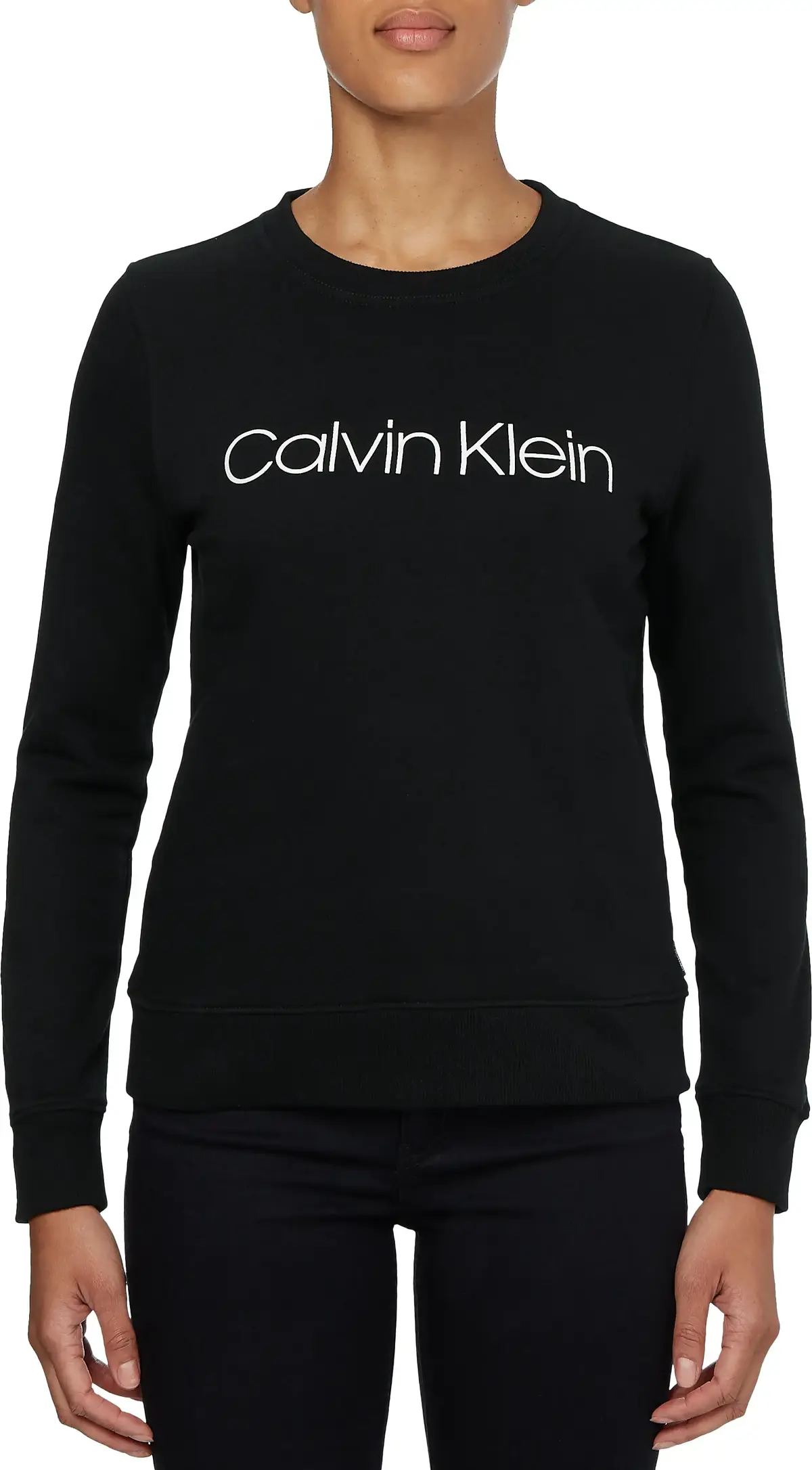 Calvin Klein CORE LOGO LS SWEATSH Kadın Siyah Sweatshirt