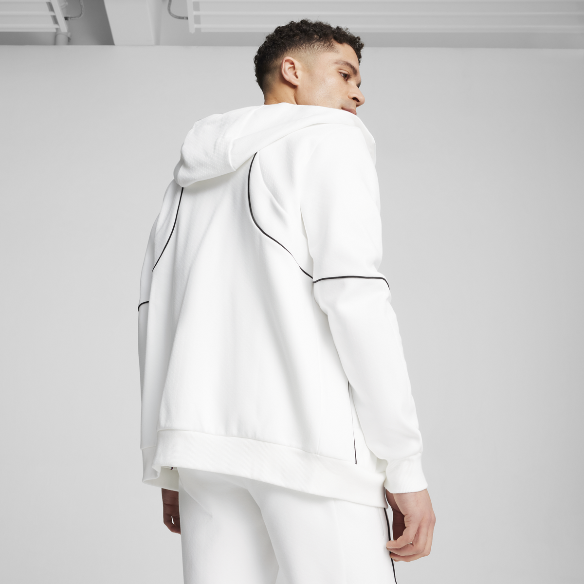 Puma BMW MMS HOODED SWEAT JKT Beyaz Erkek Fermuarlı Ceket