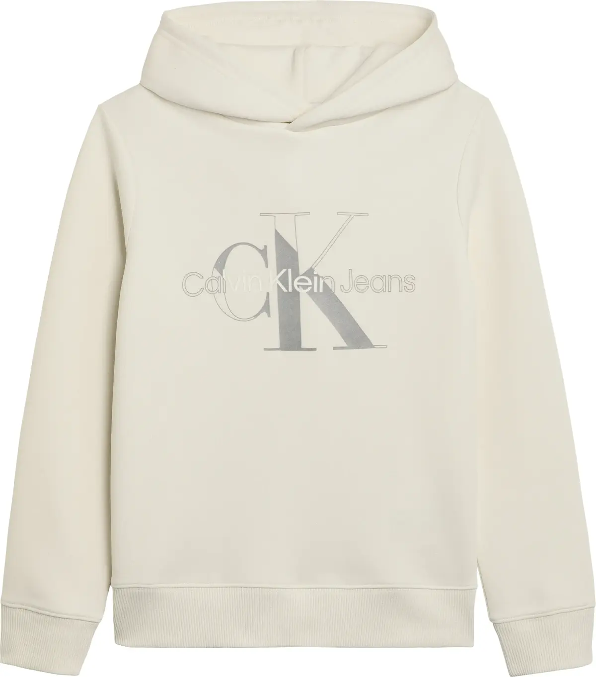 Calvin Klein REFLECTIVE MONOGRAM Erkek Krem Hoodie